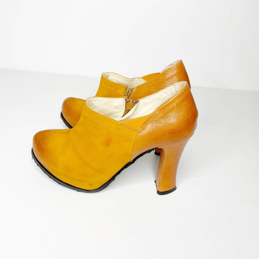 Prophecy Our Secret womens ankle bootie orange leather heeled boot EUR 37 US 7 - Picture 3 of 10